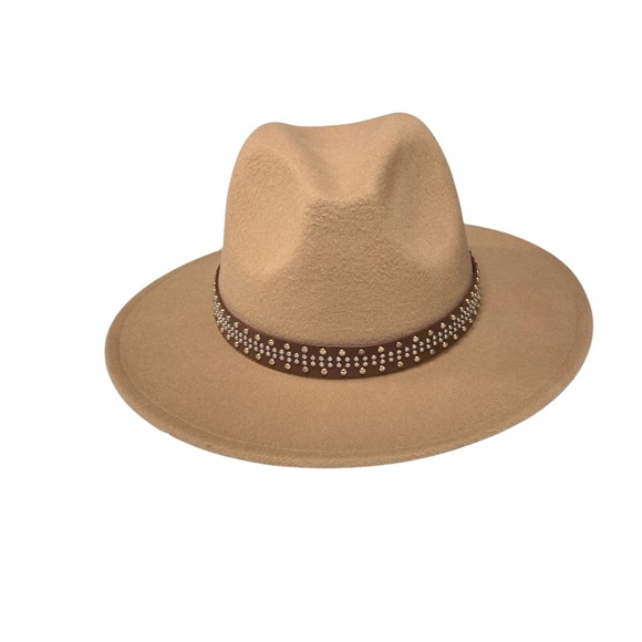 Felt Fedora Embellishment Studded Band Hat - Picture 8 of 14